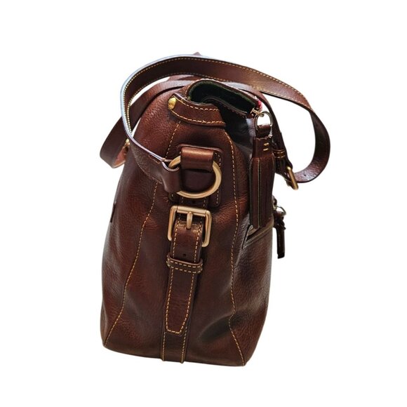 Dooney & Bourke Zip Sac Chestnut Leather Crossbody Shoulder Bag With Tassel Acce - Picture 7 of 16